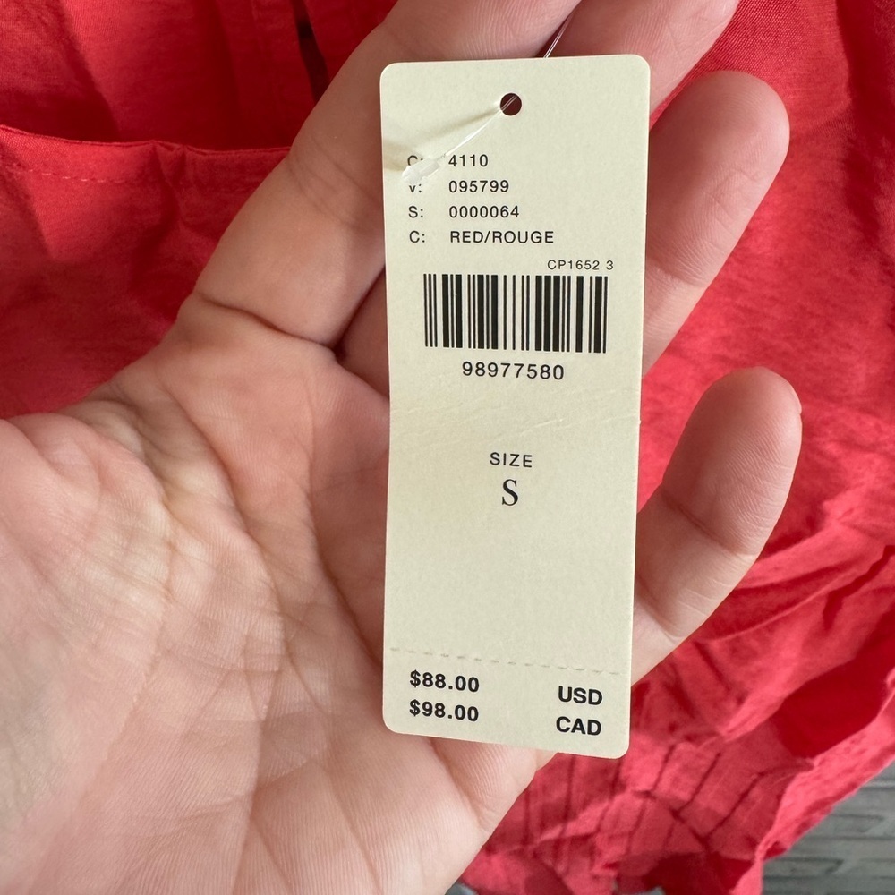 NWT! Women’s Anthropologie Della Pleated waist shell top coral, Small $88 - Picture 6 of 8
